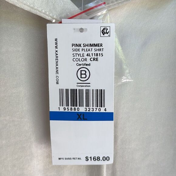 Karen Kane Satine Button down NWT Cream off white size  extra large - Picture 6 of 9